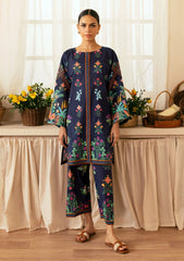 Lawn - Sahar - Selene Premium - 2 Pcs - STP25#03 - MIDNIGHT GARDEN