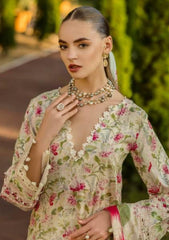 Lawn - Elaf Premium - Print Chikankari 25 - ELK-02B SWEET GREENS