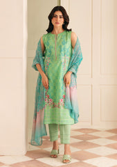 Lawn - Sahar - Selene Premium - 3 Pcs - SSP#11 - SEAFOAM GARDEN