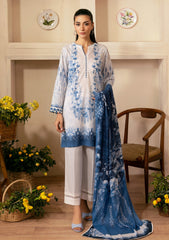 Lawn - Sahar - Selene Premium - 3 Pcs - SSP#02 - SAPPHIRE PETAL