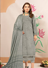 Lawn - Humdum - Embroidered - Grey