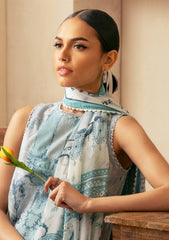 Lawn - Sahar - Selene Premium - 3 Pcs - SSP#12 - SILVER MIST