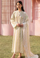 Lawn - Cross Stitch - Unstitched Premium 25 - GREEN TRELLIS