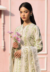 Lawn - Cross Stitch - Unstitched Premium 25 - GREEN TRELLIS