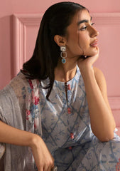 Lawn - Cross Stitch - Unstitched Premium 25 - AQUA ICE