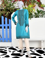 Junaid Jamshad Teal Raw Silk Kurti