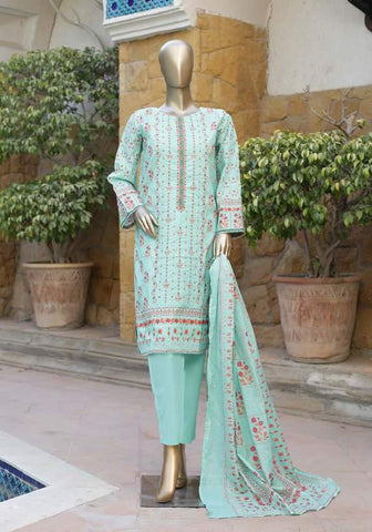 Binsaeed Lawn Stitched Affifa Embroidered Collection'23 D-05