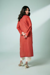 Pret Collection - Fozia Khalid - Basics Vol 3 - Rust Embroidered Kurta