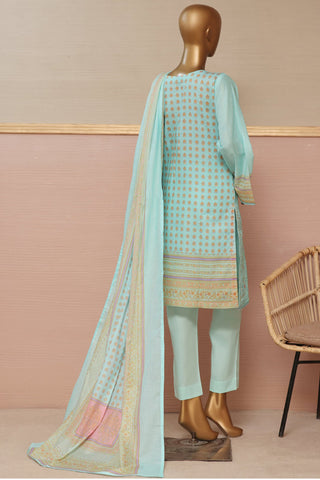 D-11 Bin Saeed Emb Lawn Summer Coll'23 -3 PIECE STITCHED