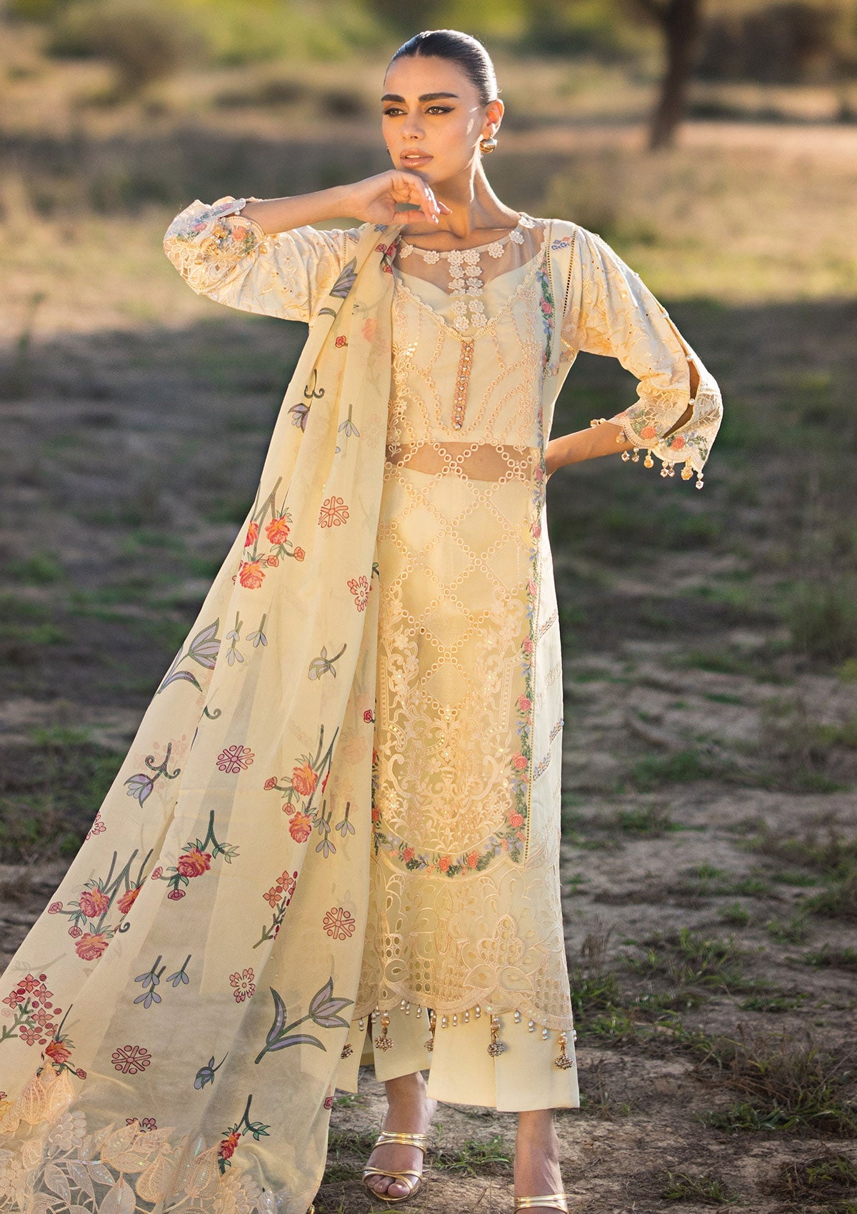 Lawn Collection - Al Zohaib - Mahiymaan - Eid Edit - ALM24#12 - Lemon Delight