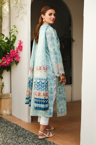 EMBROIDERED PRINTED LAWN UF-661