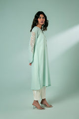 Pret Collection - Fozia Khalid - Basics Vol 3 - Sky Blue Embroidered Kurta