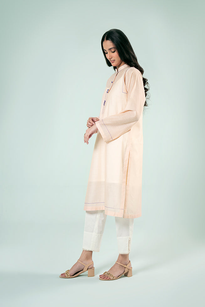 Pret Collection - Fozia Khalid - Basics Vol 3 - Peach Blossom Kurta