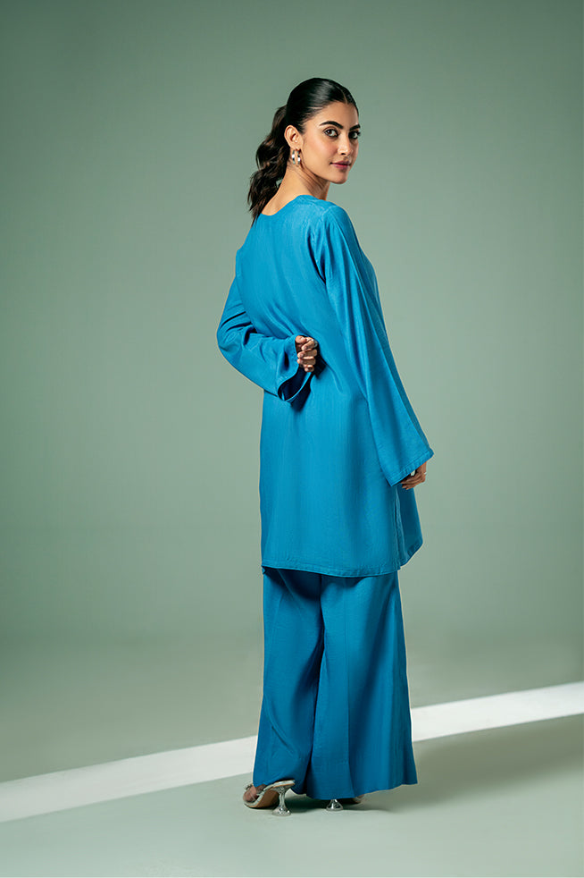 Pret Collection - Fozia Khalid - Basics Vol 3 - Cyan Blue Co-ord Set