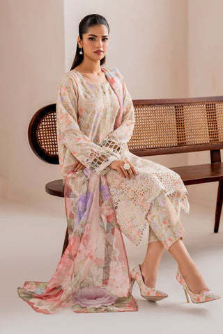 EMBROIDERED PRINTED LAWN UF-718