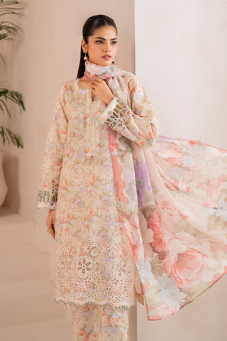 EMBROIDERED PRINTED LAWN UF-718