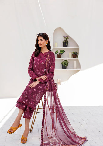 Lawn Collection - Farasha - Printed Essentials - Lush Berry