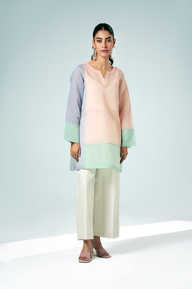 Pret Collection - Fozia Khalid - Basics Vol 3 - Pastel Contrast Tunic