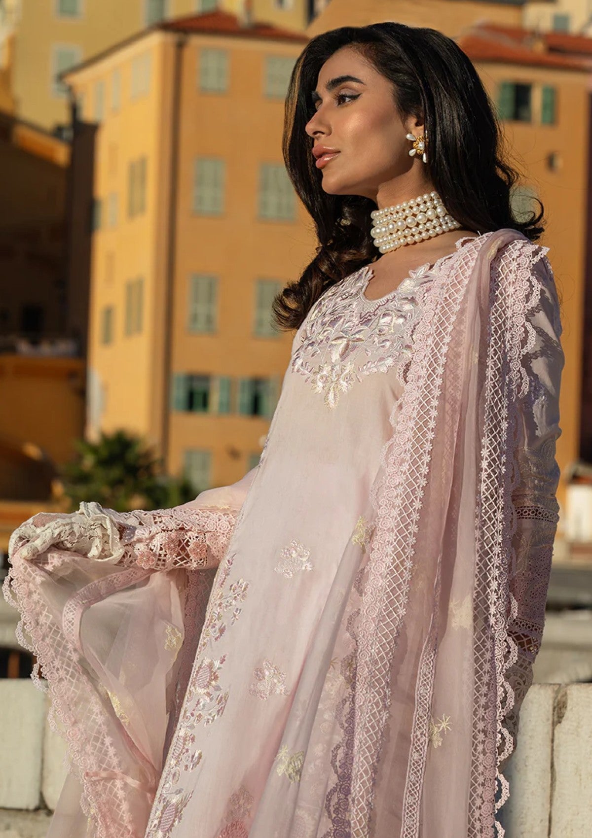 Lawn - Ansab Jahangir - Zoha - Luxury 25 - AJ-LL-25-08 - Pink Lady Apple