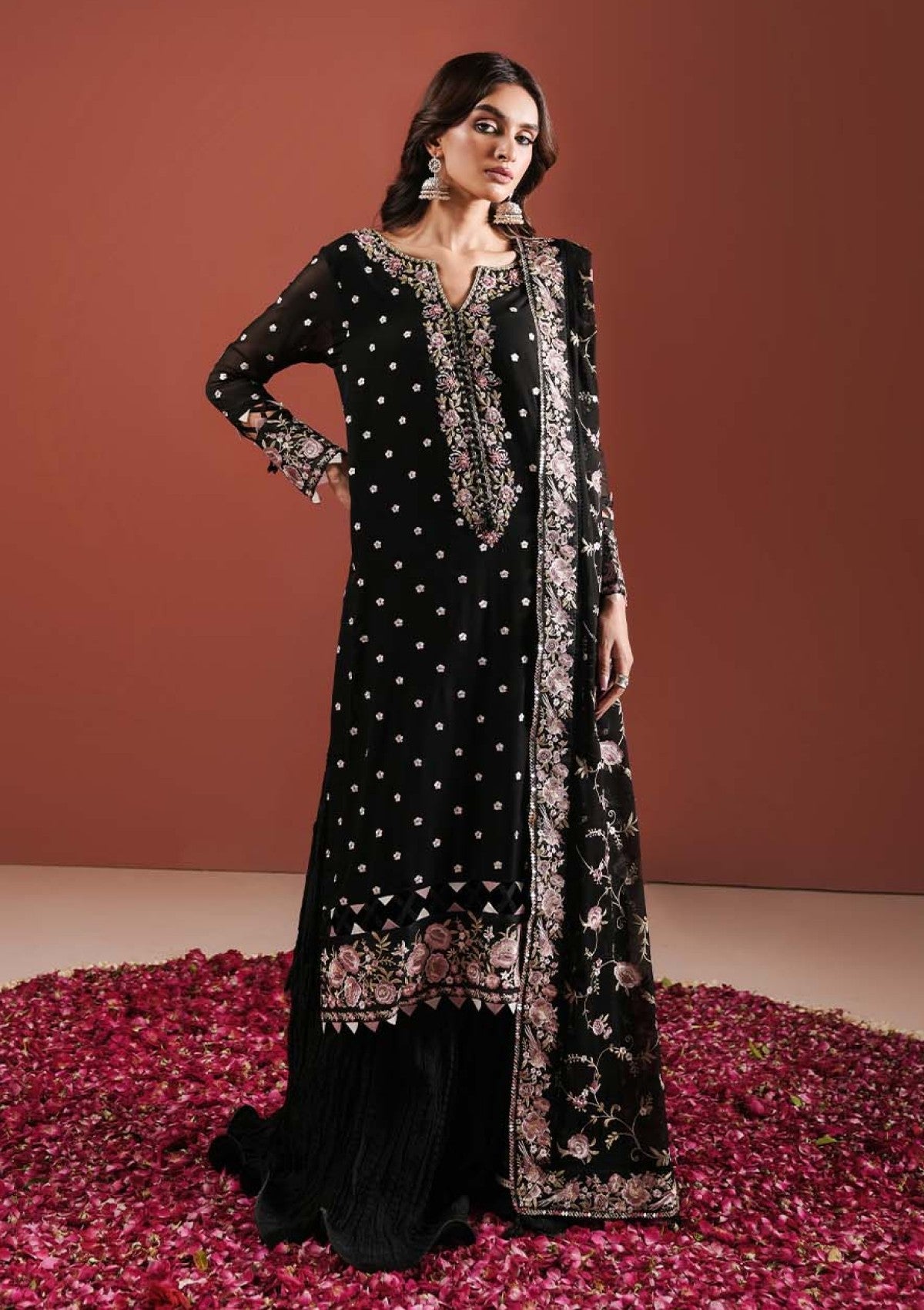 Formal Collection - Zarqash - Lakhnawi - Festive Chiffon - ZQ24#3A - SAHAR