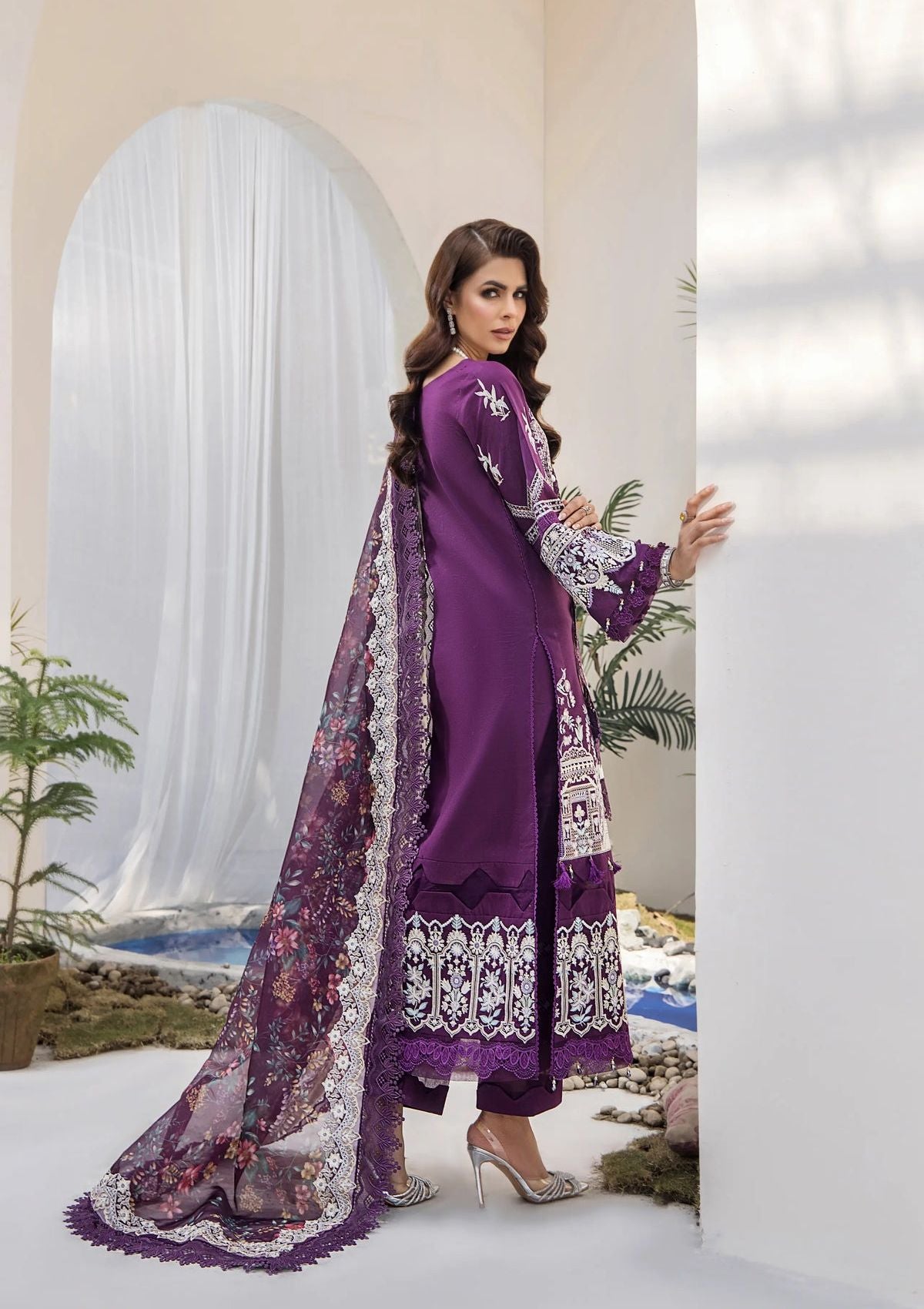 Lawn Collection - Tessa - Festive - D#6 - Violet Persona