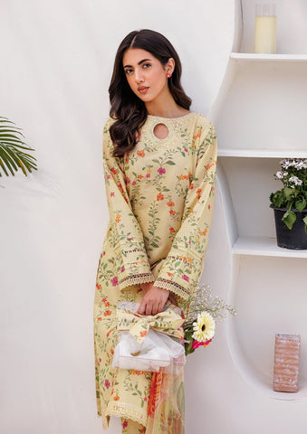 Lawn Collection - Farasha - Printed Essentials - Pastel Gleam