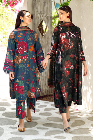 EMBROIDERED PRINTED LAWN UF-548