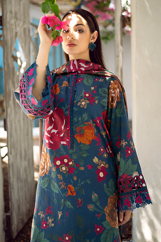 EMBROIDERED PRINTED LAWN UF-548