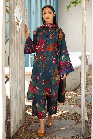 EMBROIDERED PRINTED LAWN UF-548