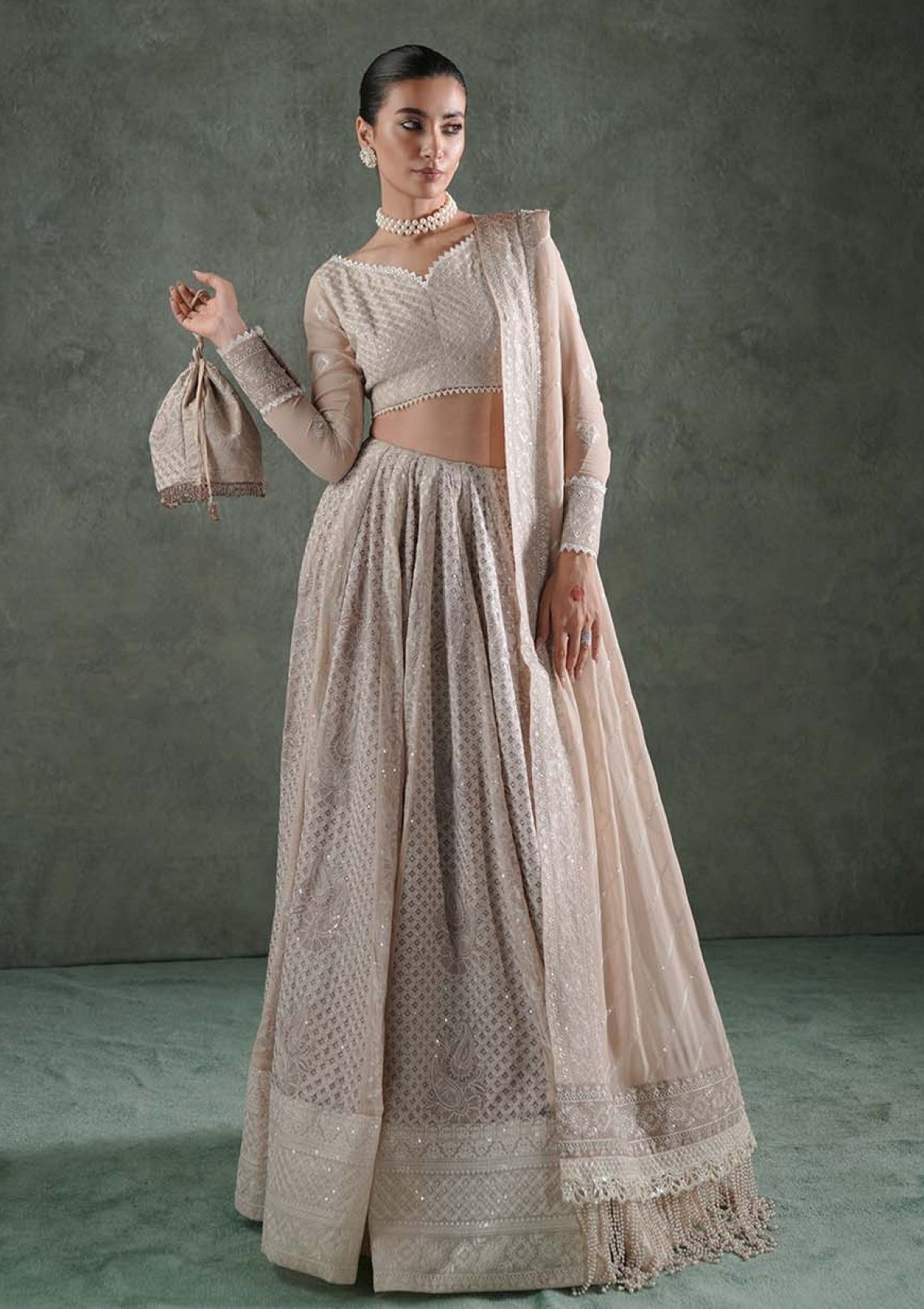 Formal Collection - Zarqash - Lakhnawi - Festive Chiffon - ZQ24#6B - JAHANARA