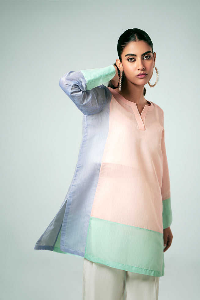 Pret Collection - Fozia Khalid - Basics Vol 3 - Pastel Contrast Tunic