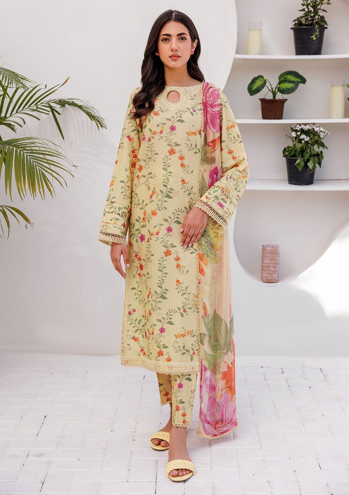 Lawn Collection - Farasha - Printed Essentials - Pastel Gleam