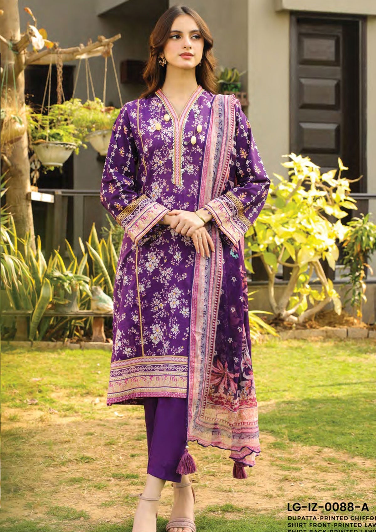 Lawn Collection - Lakhany - Komal Prints - LG-IZ-0088-A