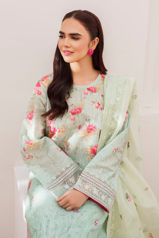 EMBROIDERED PRINTED LAWN UF-628