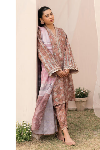 EMBROIDERED PRINTED LAWN UF-602