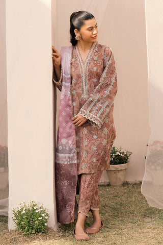 EMBROIDERED PRINTED LAWN UF-602