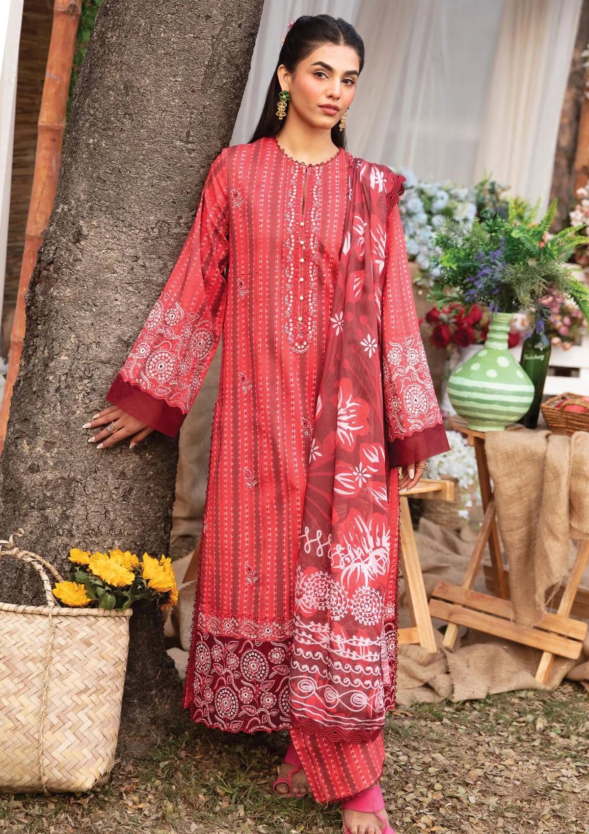 Lawn Collection - Ayzel - Summer Dream - AZL-V1-05 - Cardinal