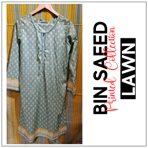 Bin saeed Stitched Lawn Printed Collection'24 D-08