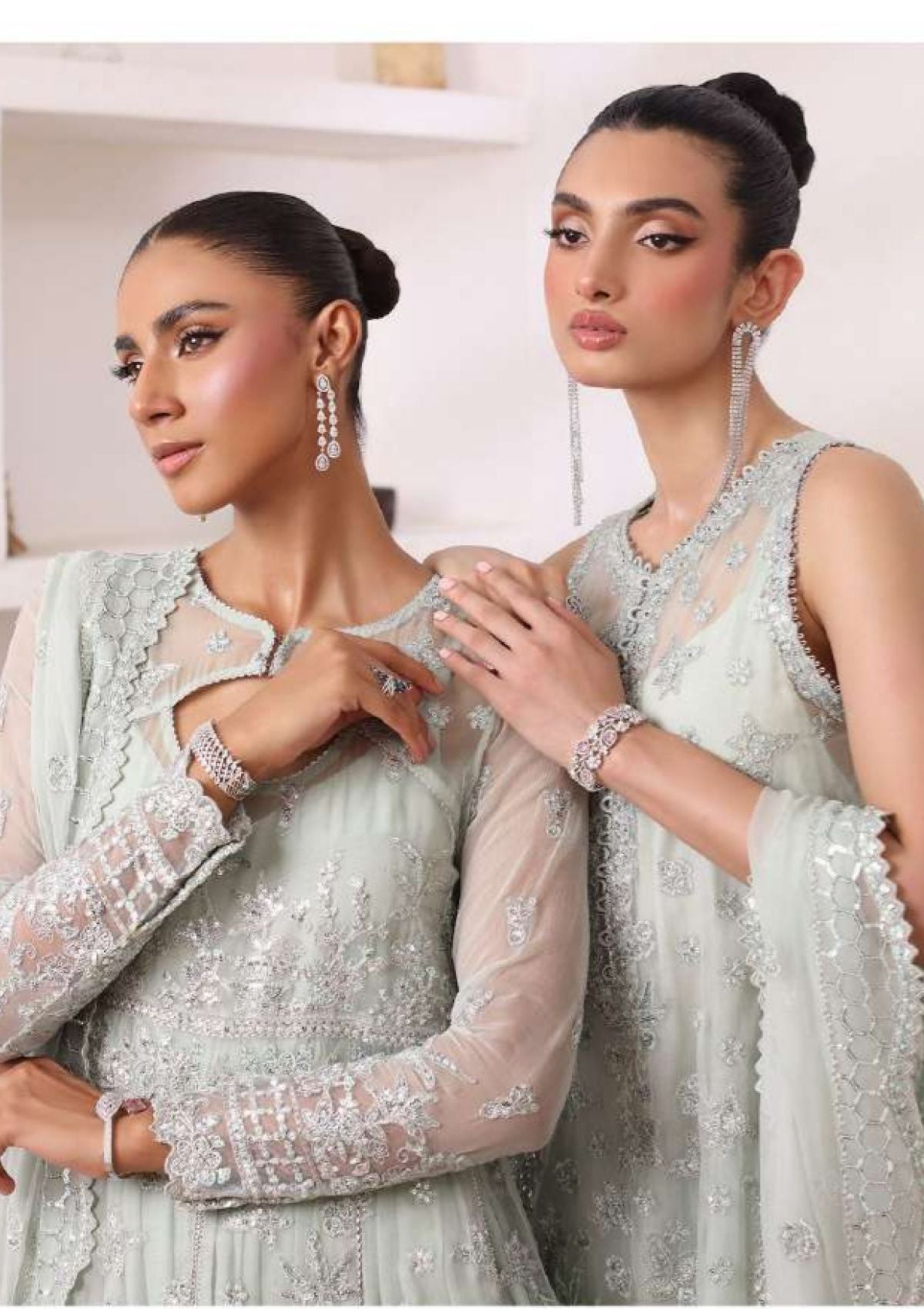 Formal Collection - Noor - Saadia Asad - Chiffon - De Luxe - NCD24#08 - Sage