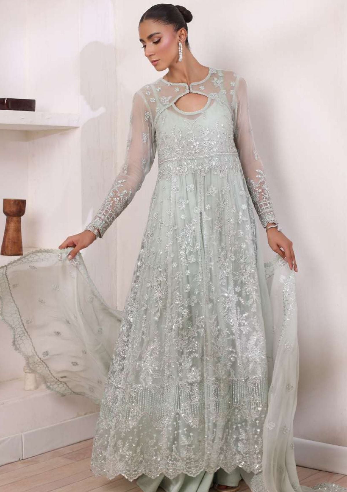 Formal Collection - Noor - Saadia Asad - Chiffon - De Luxe - NCD24#08 - Sage