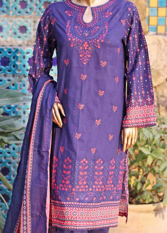 SMEMB-0668- 3 Piece Embroidered Stitched Suit