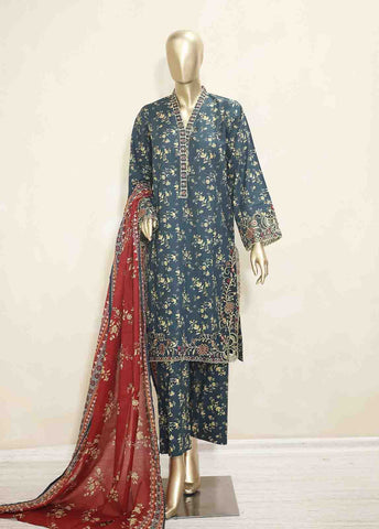 SMLF-0126-EMB- 3 Piece Embroidered Stitched Suit