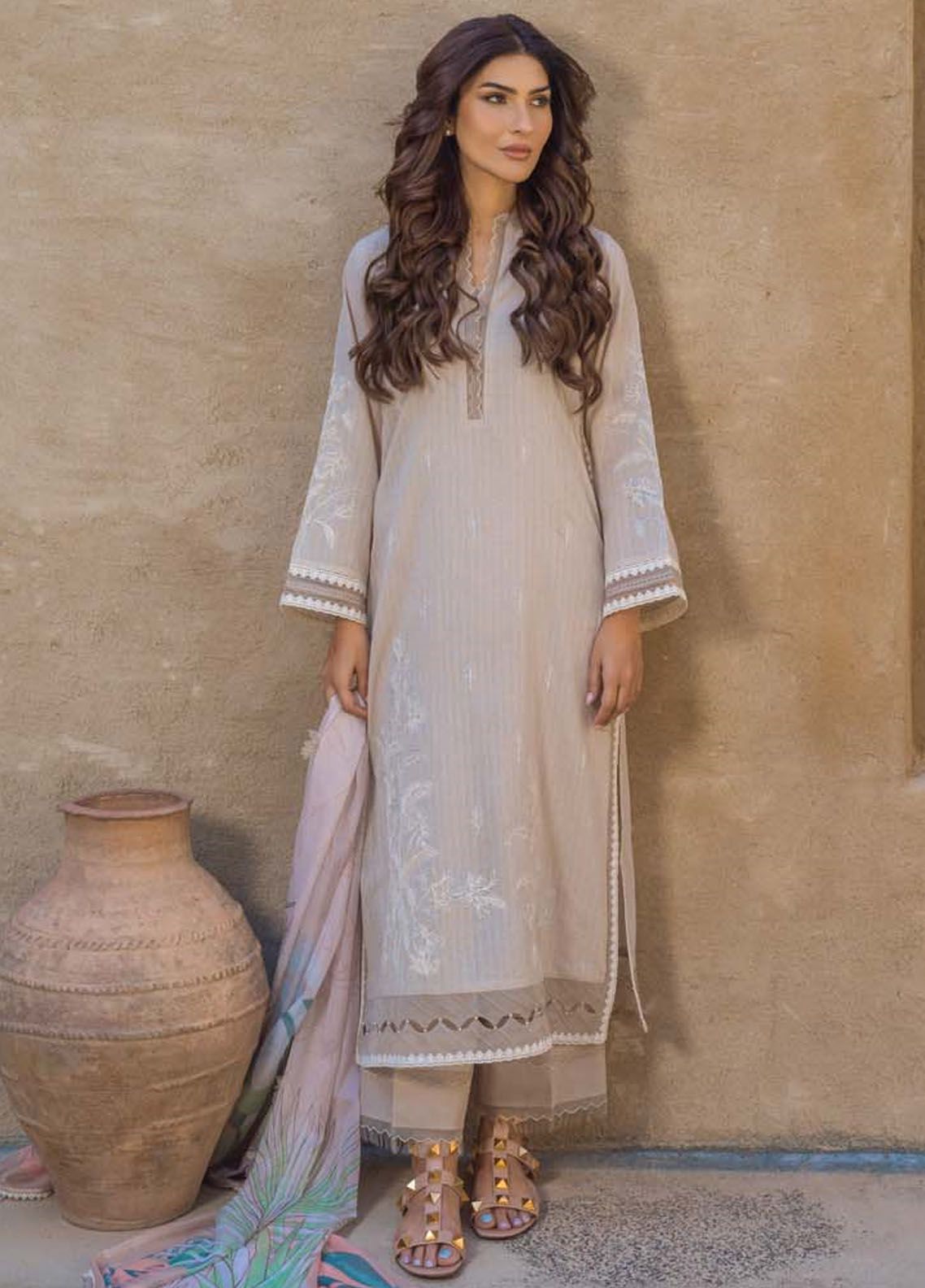 Lawn Collection - Sahar - Mirage - Embroidered - SML24#05 - L Grey