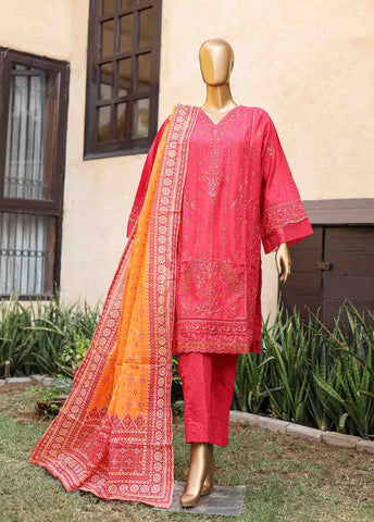 SMLF-EMB-448 B - 3 Piece Embroidered Stitched Suit